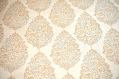 Tan and Orange Print 56″ Wide Linen/Rayon Blend 5 yards Available By the Yard