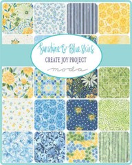 Moda SUNSHINE AND BLUE SKIES Quilt Fabric 34 Fat Quarter Bundle 39820AB