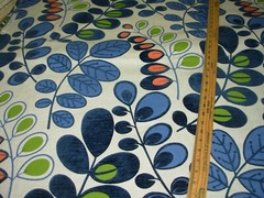 10 YDS MICROFIBRE LINEN CUT VELVET LEAVES BLUE UPHOLSTERY FABRIC FOR LESS
