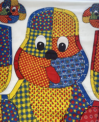 VINTAGE 70s Patchwork Puppy Dog By Spring Mills Pillow Stuffed Doll Cut and Sew