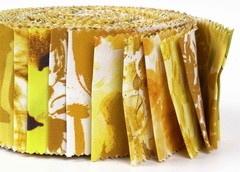 Yellow Floral Artistic 100% Cotton Precut Fabric Strips Jelly Roll Pad Bundles