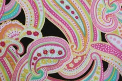 7 Yards Pink Brown Paisley Floral Fabric 100% Cotton 43×252″