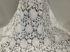 White Embroidered Lace Fabric 50” Width Sold By The Yard