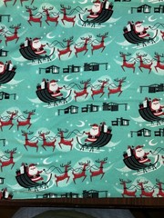 4.5 Yards Super Snuggle Flannel Cotton Fabric Santa Christmas Joann Retro Style