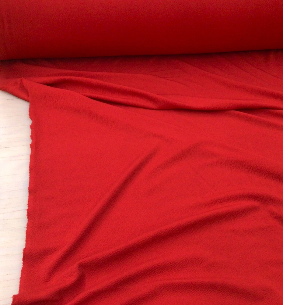 Liverpool Textured Fabric 4 way Stretch Scuba Red 1N40