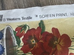 WESTERN TEXTILE Fabric Screen Print Yellow With Large Floral 1.5 YD