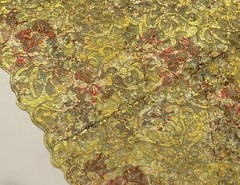 1.5 Yard Green Yellow Red Sequins Embroidery Lace Fabric 50” Width