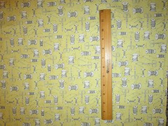 THREAD SCISSORS SEWING ITEMS YELLOW COTTON FABRIC FQ