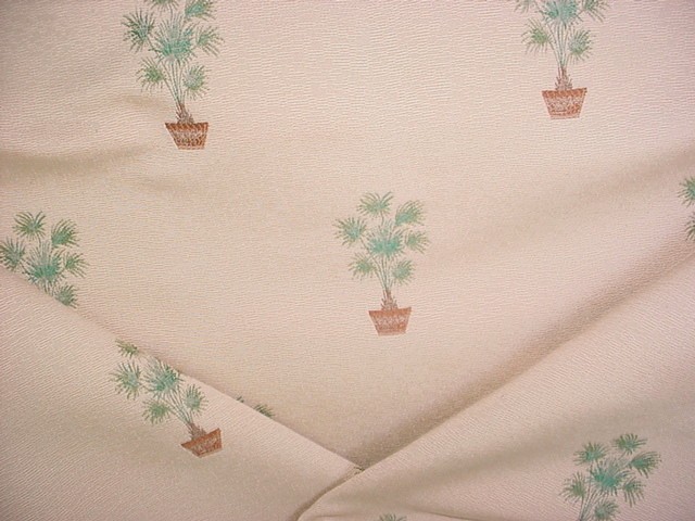 2-5/8Y Kravet 19444 Beige Palm Tree Floral Brocade Drapery Upholstery Fabric