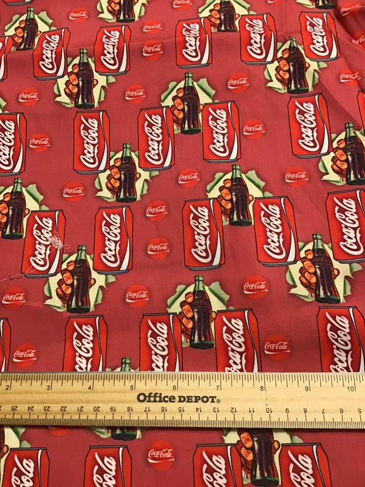 CUSTOM MADE…1 Yard Coca-Cola Cotton Fabric 36” X 54”