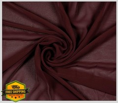 MDS-MEGADECORSUPPLY 25 YARD Burgundy Chiffon Fabric