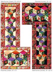 Hoffman – Yuletide Blooms – Poinsettia Repeating Border Stripe – Cream, Fabric B