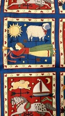 Vintage Susan Winget Americana Farm Fabric Lot 1995 Primitive Country 2 Pc