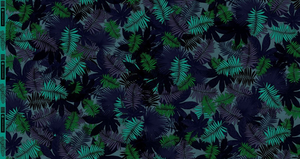 1M X 1.50M Sea You Later Leaf Pattern Cotton Jersey Thorsten Berger!