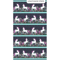 Cotton Border Stripe Unicorn Dreams Flowers Fabric Print by the Yard D678.12