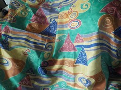 6 Yards 64 In Fabric Kravet Contract Swirl Abstract Multi Color Orange Blue Gold