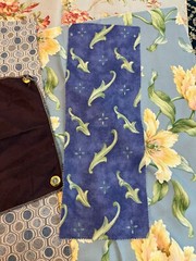 VTG Lot of 9 shades of blue + purple print designs fabrics remnants quality new
