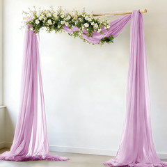 Lilac Purple Wedding Arch Draping Fabric 2 Panels 29″ X 20Ft Sheer Wedding Arch