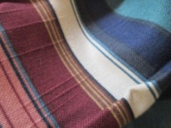 Portfolio Textiles Striped Upholstery Fabric Burgundy Green Blue Black 3.5 yards