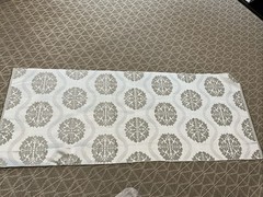 Designer Fabric Remnant Beige & Silky Silver Thread 21” X 54”