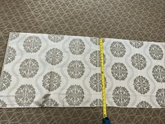 Designer Fabric Remnant Beige & Silky Silver Thread 21” X 54”
