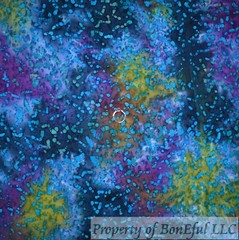BonEFul FQ Cotton Quilt Rainbow Blue Green African Gold Batik Texture Blender UK