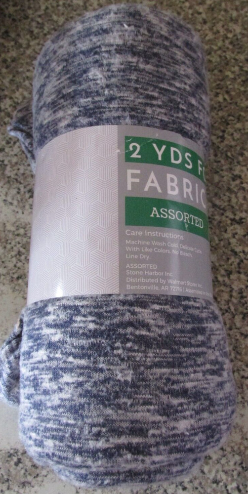2 yards Stone Harbor Fabric Stretch Knit Stone Harbor Blue white