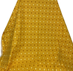 Retro Mustard Geometric Cotton Fabric 72 x 44 in Reclaimed Mod Diamond Print