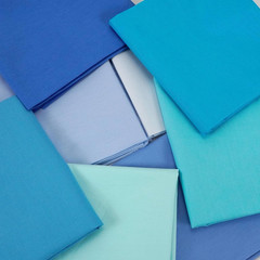 8Pcs 18X22 Inch 100% Cotton Fabric Solids Blue Color Fat Quarters Quilting