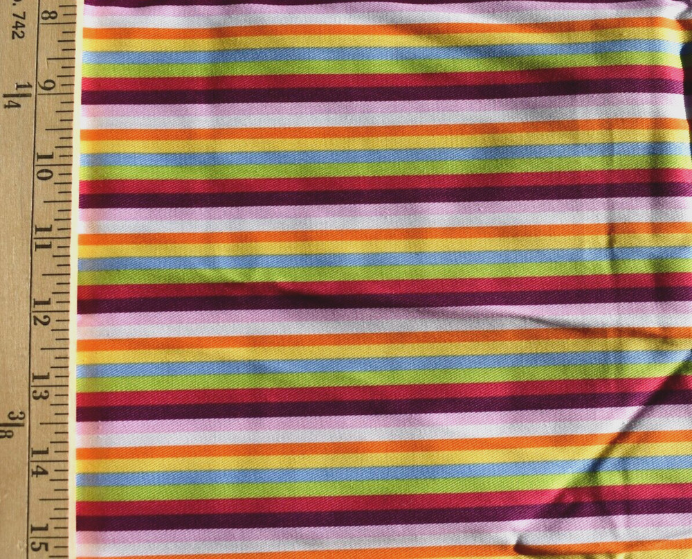 MULTI STRIPES SHIRTING COTTON BLEND FABRIC 67X44 INCHES 1.8 YARDS