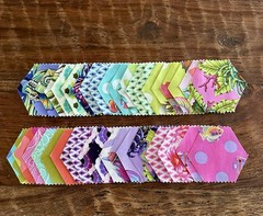 40 Pc 1″ Finished Hexagons 3/8 Seam Tula Pink Floral Reef