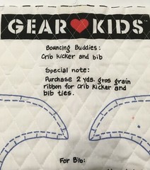 Gear Kids Bouncing Buddies Pre-Quilted Baby Bib & Crib Kicker Fabric Panel New