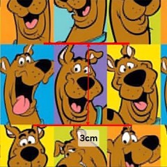 Character cartoon Scooby Polyester Cotton blend fabric 20×55″ 1111292 Half Meter