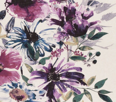 CHIVASSO/JAB CURTAIN FABRIC Flowers of Paradise 3.7 METRES CH2721-080 PURPLES