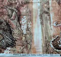 Hobby Lobby Cotton Fabric WILD TURKEYS in Fall 43″ Wide x 3 Yards