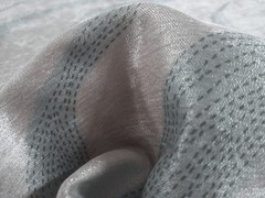 Designer Abstract Silver Gray Pearlescent Velvet WavyTeal Hash Lines BTY Sleek!