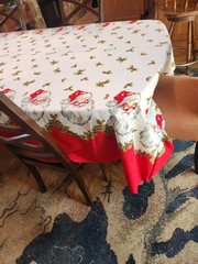 VIntage 50s Christmas Border Print Santa Claus 8 yards 34 W Extremely Rare MCM