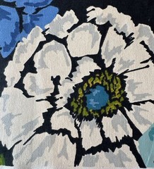 Vtg Cotton Floral Fabric A)W:57”xL2Yd B)W24”x2.1Yd Blue/White Dogwoods Magnolias