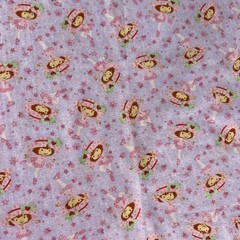 Fabric Strawberry Shortcake In A Tutu In A Purple Background 44” x 54”