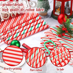 10 Christmas Fabric Bundles – Sewing Quilting Xmas Orange and Green Candy Cane
