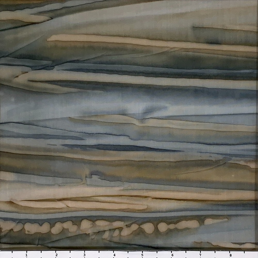 1 Yard Cut of Lunn Fabric Watercolor Stripe Handpaint 100% Cotton 1410 Smoke Tan