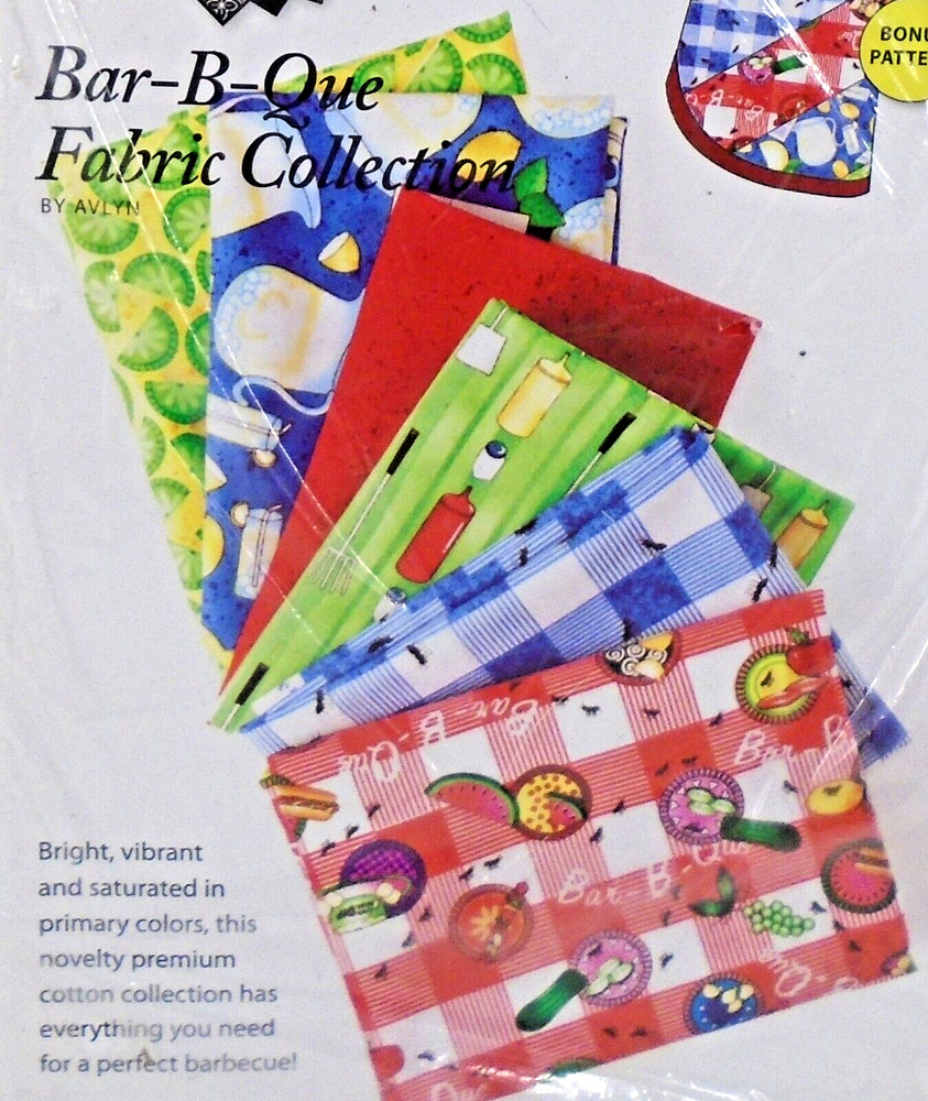 Annie’s Attic Bar-B-Que FQ013 Collection 6 Fat Quarters Cotton Fabric 18 x 22″