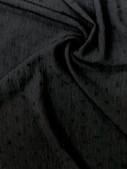 Swiss Dot Crinkle Black 58″ Wide Gauze Polyester Blend Fabric by Yard D164.12