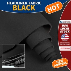 New Flat Knit Headliner Fabric 78″×60″ Black for Car Truck Interior Roof Replace