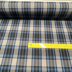 Gray Plaid Check Poplin P/C Uniform 5.5oz Fabric 61″ W Lot of 4 Yards for $20