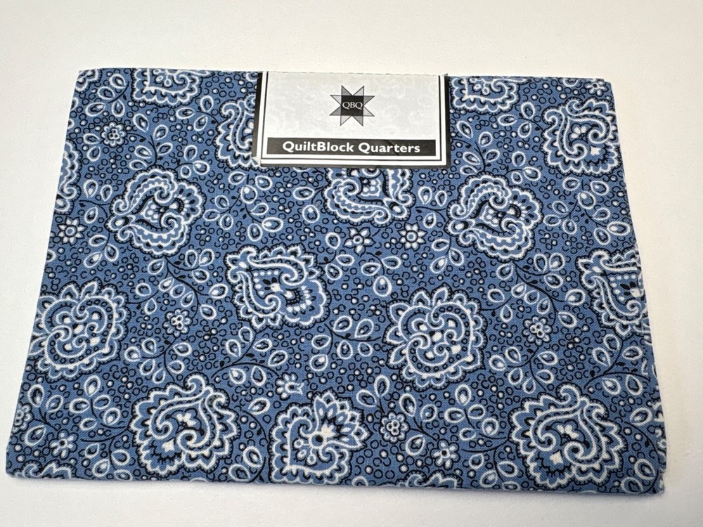 Blue Bandana QuiltBlock Quarters Cotton 18″ x 22″ Sewing Crafting Projects