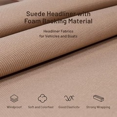Auto Headliner Fabric Mesh Type with Foam Backing – Tube 96″ L × 60″ W Brown
