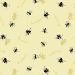 BUSY BEES – 100% Cotton Print – 1 Yard (36 x 44 in) – New on Card