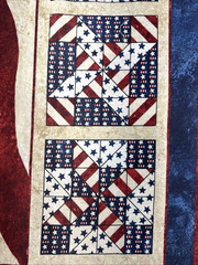 Patriotic Stars & Stripes Eagle Cotton Fabric Panel Quilts of Valor 42″x23″ #69