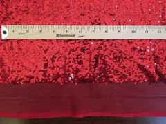 Leila RED Sequins on Mesh Fabric by the Yard – 10050